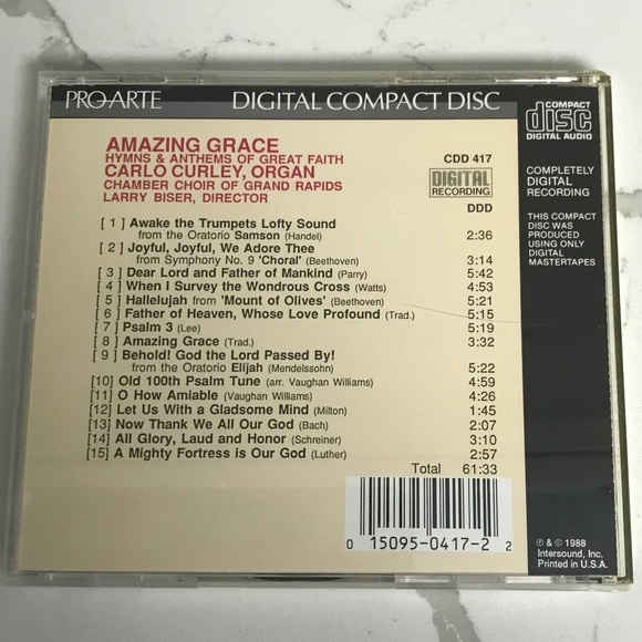Amazing Grace Carlo Curley Organ and Chorus Music CD 1988 - Picture 2 of 3